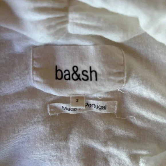 ba&sh Paris Cream Drape Neck Lady Tee Top | Size 3 (L) | Modal Blend - Picture 6 of 9